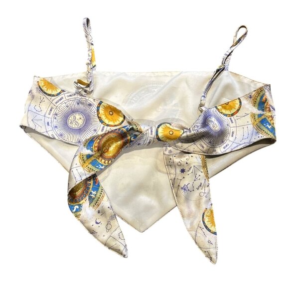 Forever 21 Women’s SMALL Celestial Wrap Tie Crop Tank Top Shirt - Picture 2 of 3